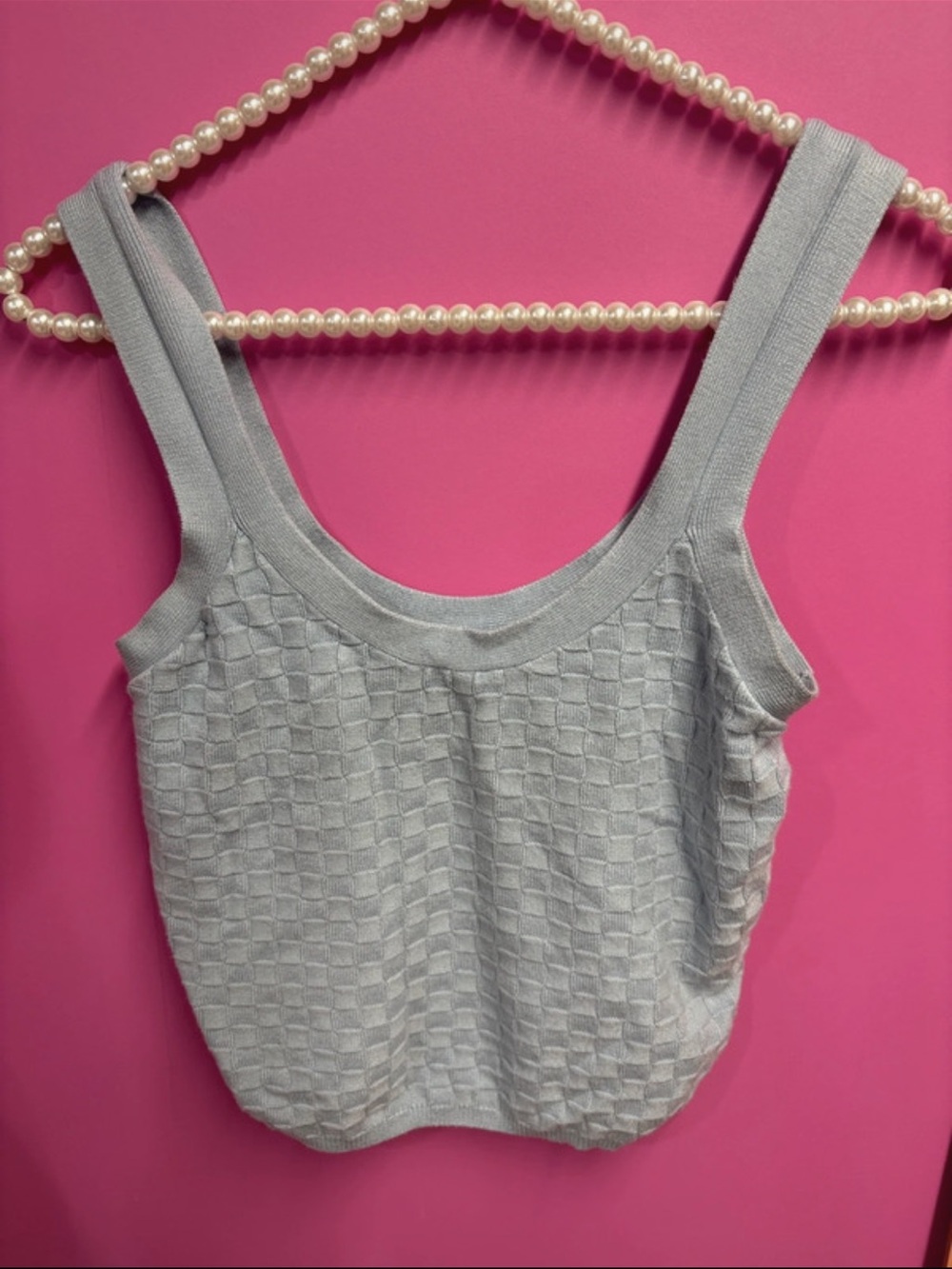 Abercrombie Classic Textured Knit Tank Top - Light blue